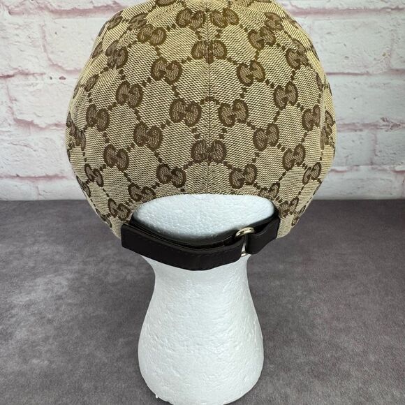 Gucci Classic Web GG Khaki Monogram Cap Hat Small - Picture 3 of 12